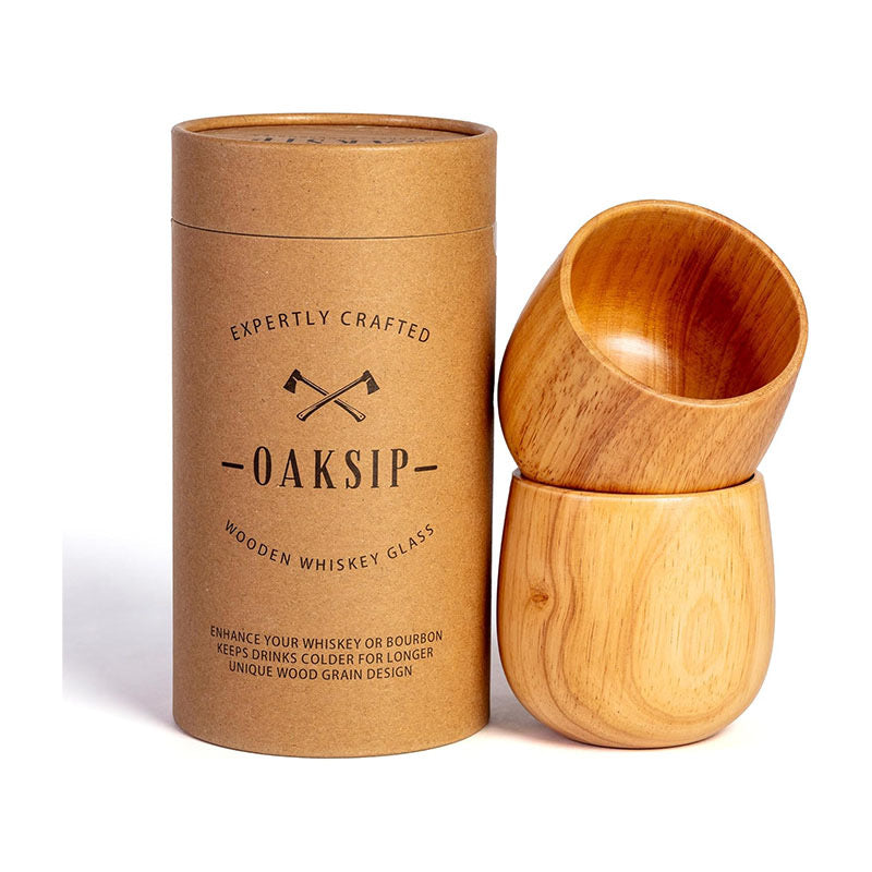 Wholesale Custom Wooden Whiskey Cups - Bulk Handcrafted Natural Solid Wood Rock Glasses - Factory Direct Personalized Bourbon & Spirits Mugs with Custom Logo