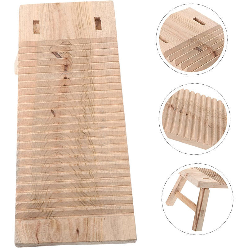 Laundry Washboard - Personalized Heavy-Duty Wooden Scrub Board, Large Solid Wood Traditional Hand Washing Tool