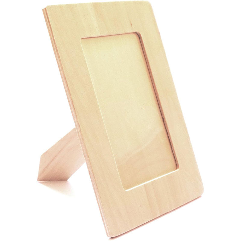 Minimalist U-Shaped Wooden Photo Frame - Desktop Picture Display with Solid Wood Base, Acrylic Photo Holder, Accept Custom Orders