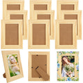 Unfinished Solid Wood Photo Frame - Natural Pine Picture Frame for DIY Painting & Crafts, Desktop & Wall Display, Bulk Pack Available