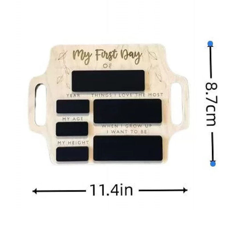 Personalized "My First Day" Wooden Chalkboard Sign - Custom Back to School Milestone Board - Reusable First Day of School Photo Prop