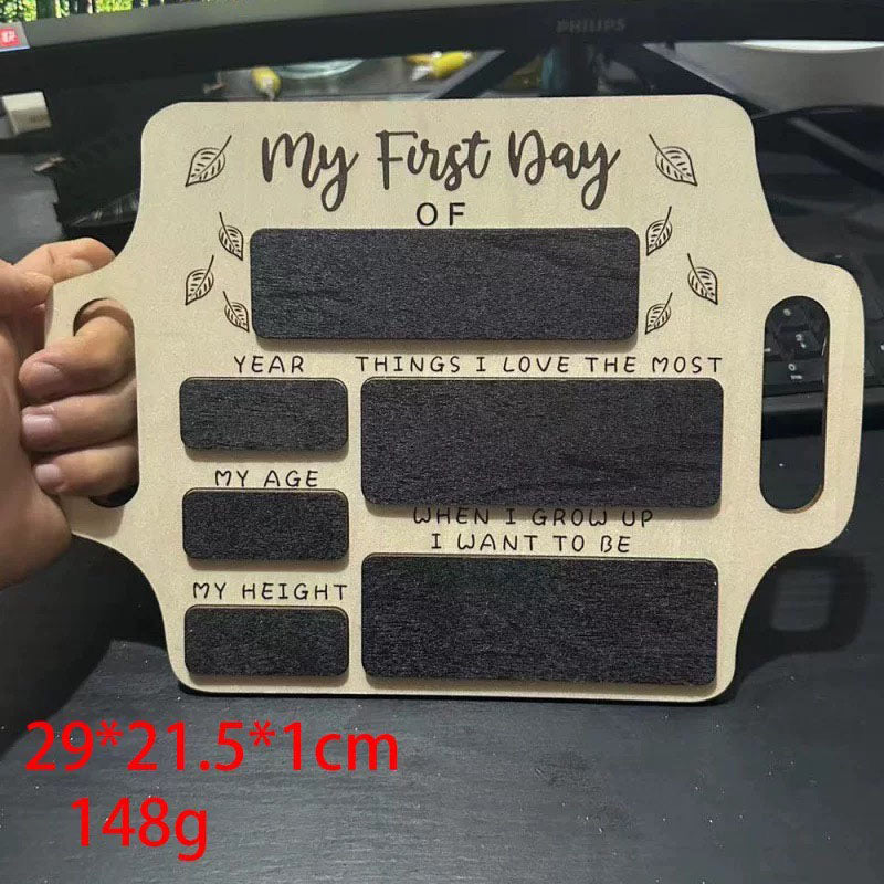 Personalized "My First Day" Wooden Chalkboard Sign - Custom Back to School Milestone Board - Reusable First Day of School Photo Prop