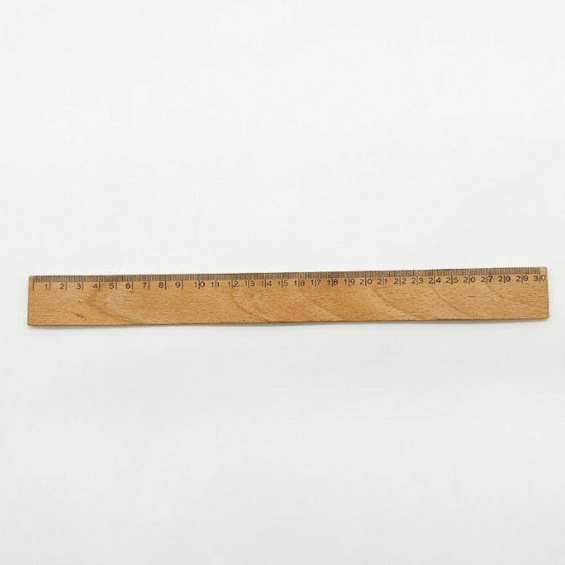 30cm Solid Beechwood Ruler - Natural Wooden Measuring Stick for Office & School, Precision Drafting Tool, Accept Custom Orders