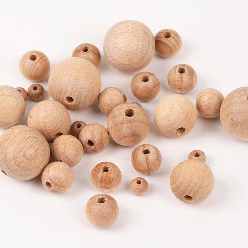 Natural Unfinished Wooden Beads - Round Wood Balls for DIY Crafts, Jewelry Making & Macramé - Eco-Friendly Craft Supplies