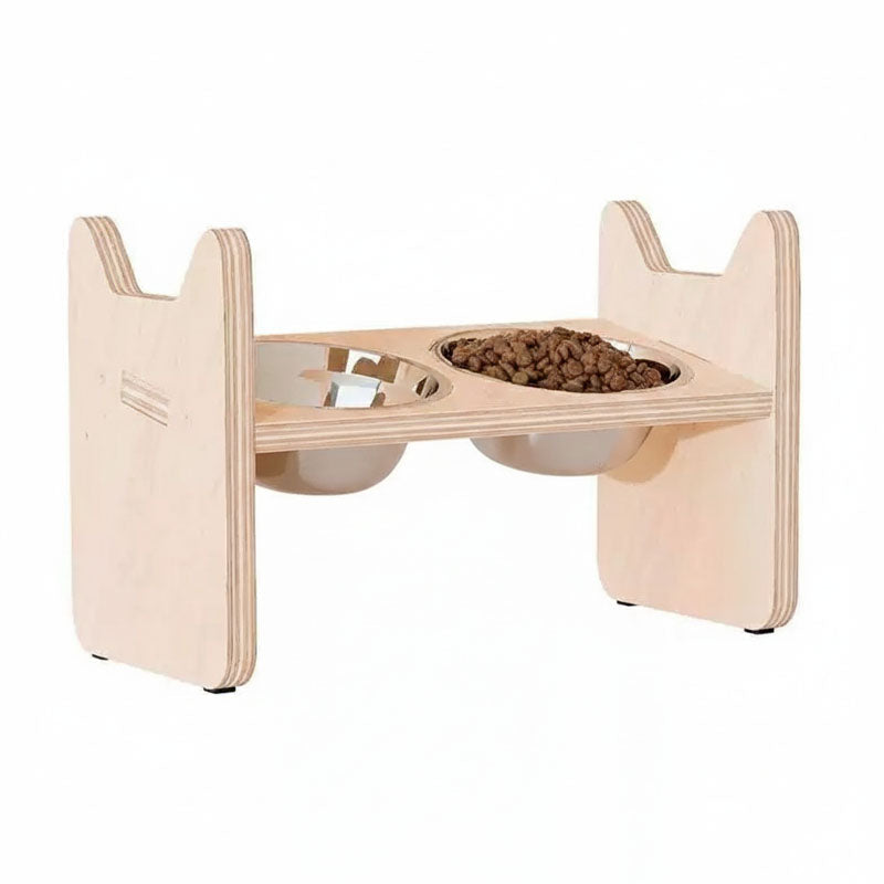 Personalized Elevated Pet Bowl Stand - Ergonomic Handcrafted Wood Feeder for Small Dogs and Cats