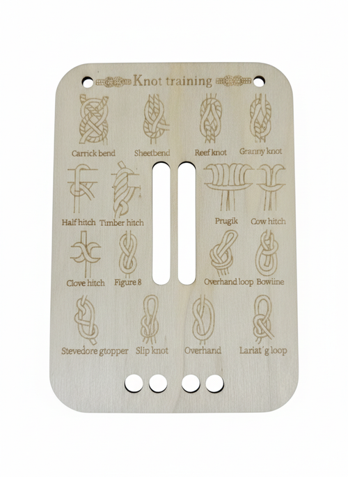 Customizable Wooden Knot Tying Practice Kit - Professional Laser-Etched Educational Signage - Natural Wood Craft Supply for Schools & Outdoor Brands