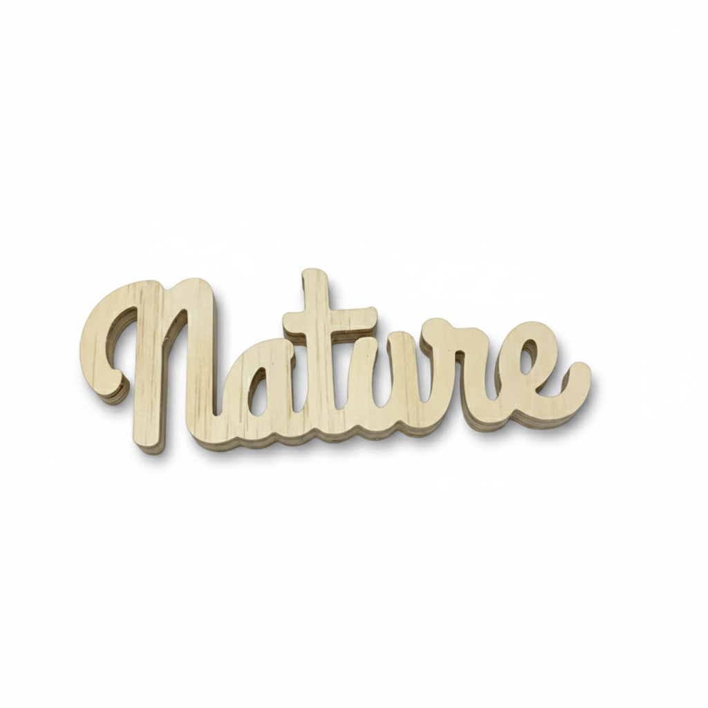 Bulk Personalized Wood Word Cutouts - Connected Script Letter Signs for Home Decor & Events - Factory Direct Custom CNC/Laser Cutting Service
