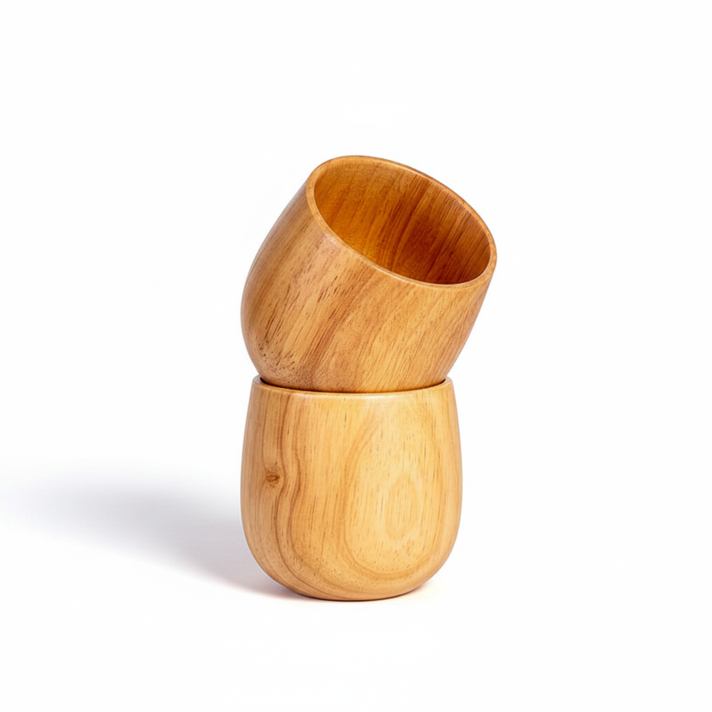 Wholesale Custom Wooden Whiskey Cups - Bulk Handcrafted Natural Solid Wood Rock Glasses - Factory Direct Personalized Bourbon & Spirits Mugs with Custom Logo