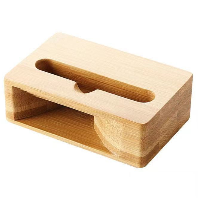 Personalized Office Desk Accessory - Custom Logo Wooden Smartphone Stand - Eco-Friendly Bamboo Passive Amplifier Gift