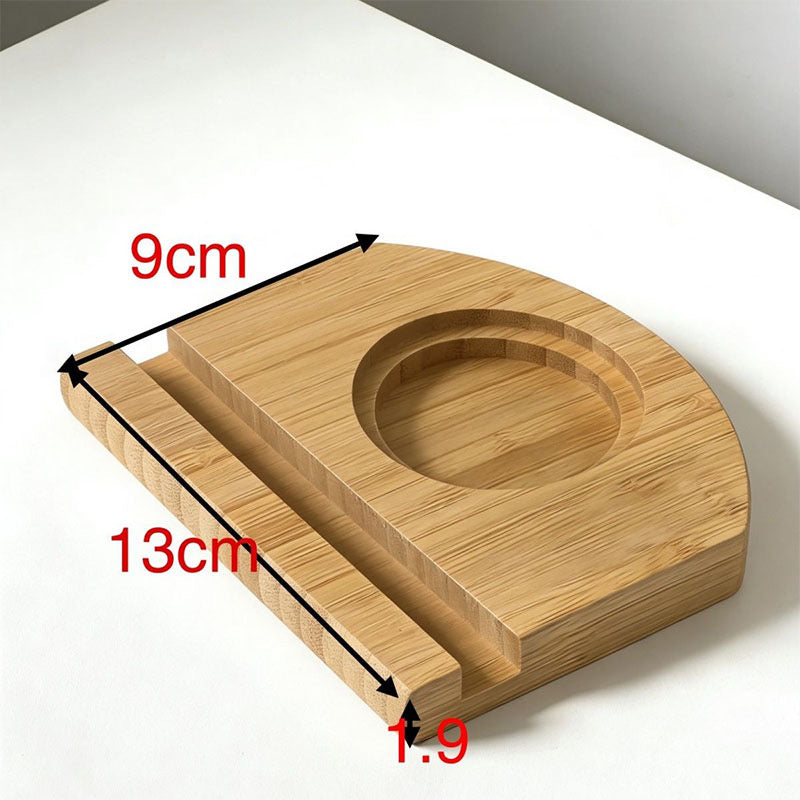 Eco-Friendly Bamboo Desk Organizer with Phone Stand and Dual-Size Drink Coaster