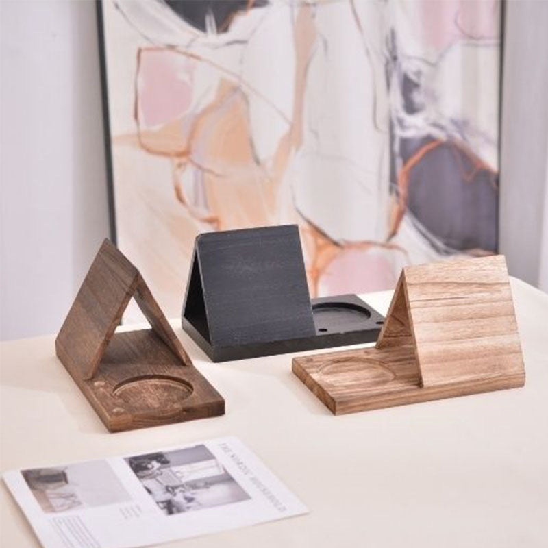2-in-1 Wooden Desk Organizer with Phone Holder and Integrated Drink Coaster