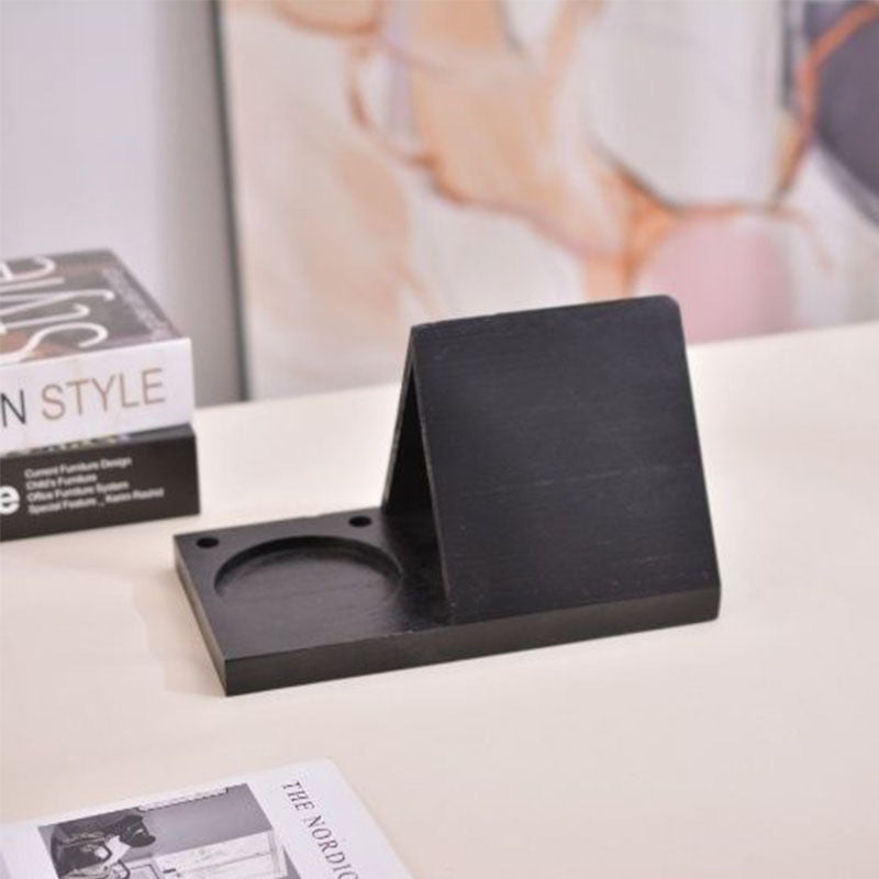 2-in-1 Wooden Desk Organizer with Phone Holder and Integrated Drink Coaster