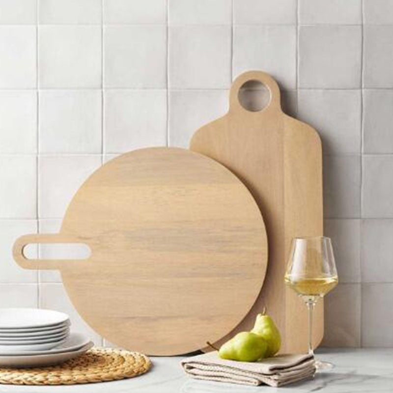 Personalized Wood Charcuterie Paddle Board with Hanging Hole - Custom Engraved Round & Rectangular Serving Trays