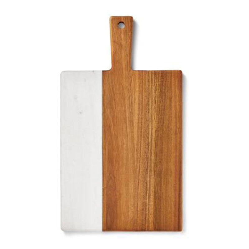 Custom Engraved Two-Tone Wood Serving Board - Personalized White & Natural Wood Charcuterie Board
