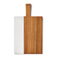 Custom Engraved Two-Tone Wood Serving Board - Personalized White & Natural Wood Charcuterie Board