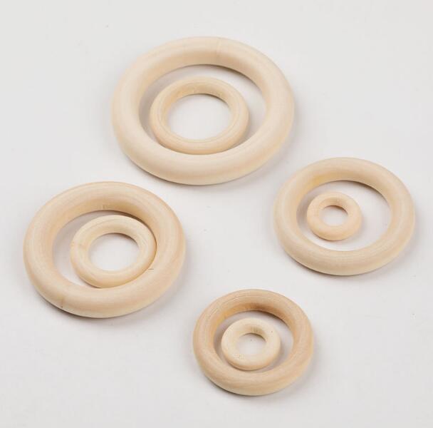 Natural Unfinished Wooden Rings for Macrame Crafts & DIY Jewelry Making