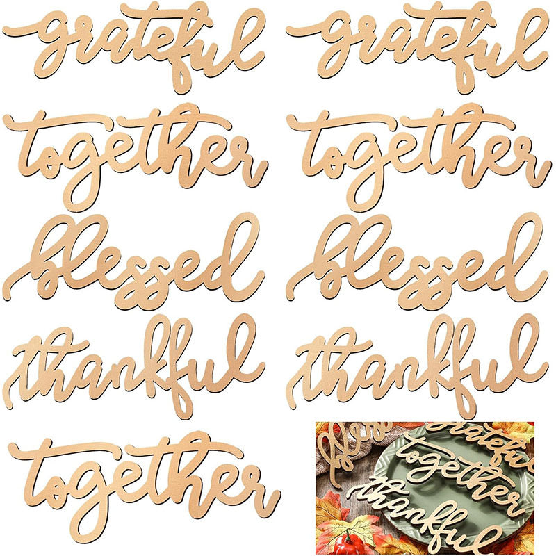Bulk Personalized Wood Word Cutouts - Connected Script Letter Signs for Home Decor & Events - Factory Direct Custom CNC/Laser Cutting Service